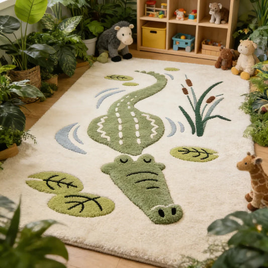 None Crocodile Plush Nursery Play Mat Non Slip Crawling
