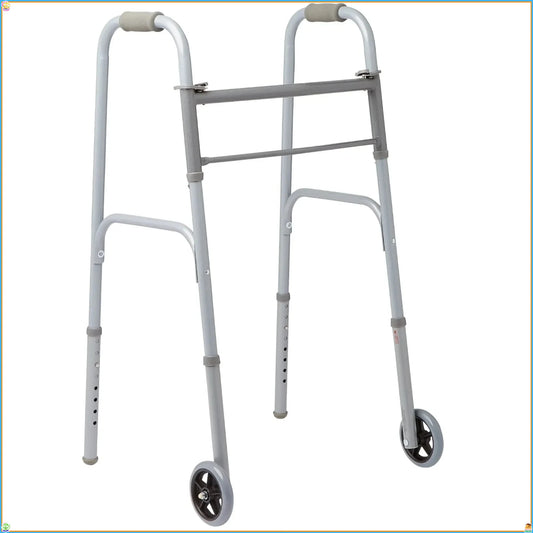 Sturdy Steel Walker With 400 Lb Capacity And Folding Frame