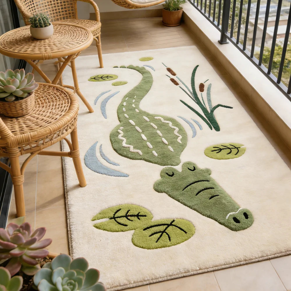 None Crocodile Plush Nursery Play Mat Non Slip Crawling