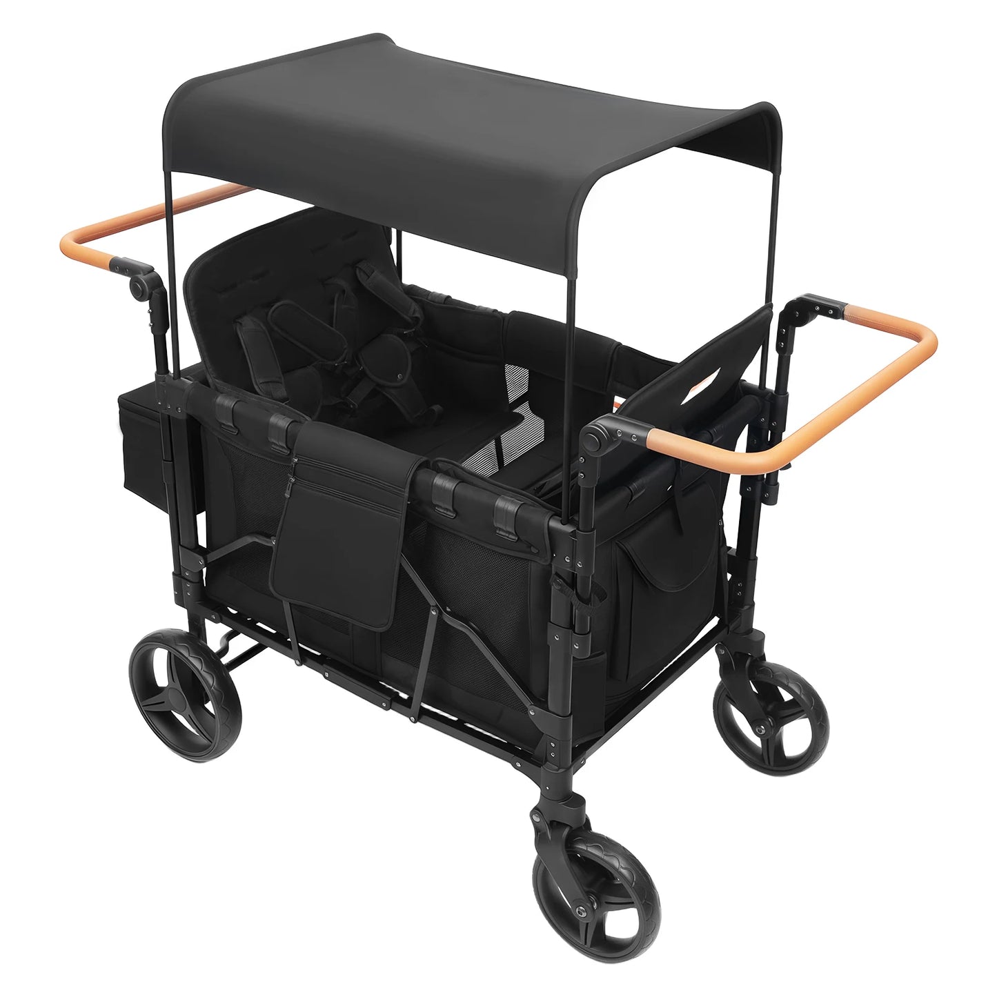 4 Seat Baby Wagon Stroller With Lockable Wheels For Beach And Park