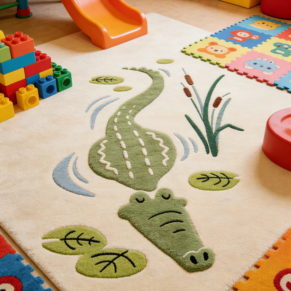 None Crocodile Plush Nursery Play Mat Non Slip Crawling