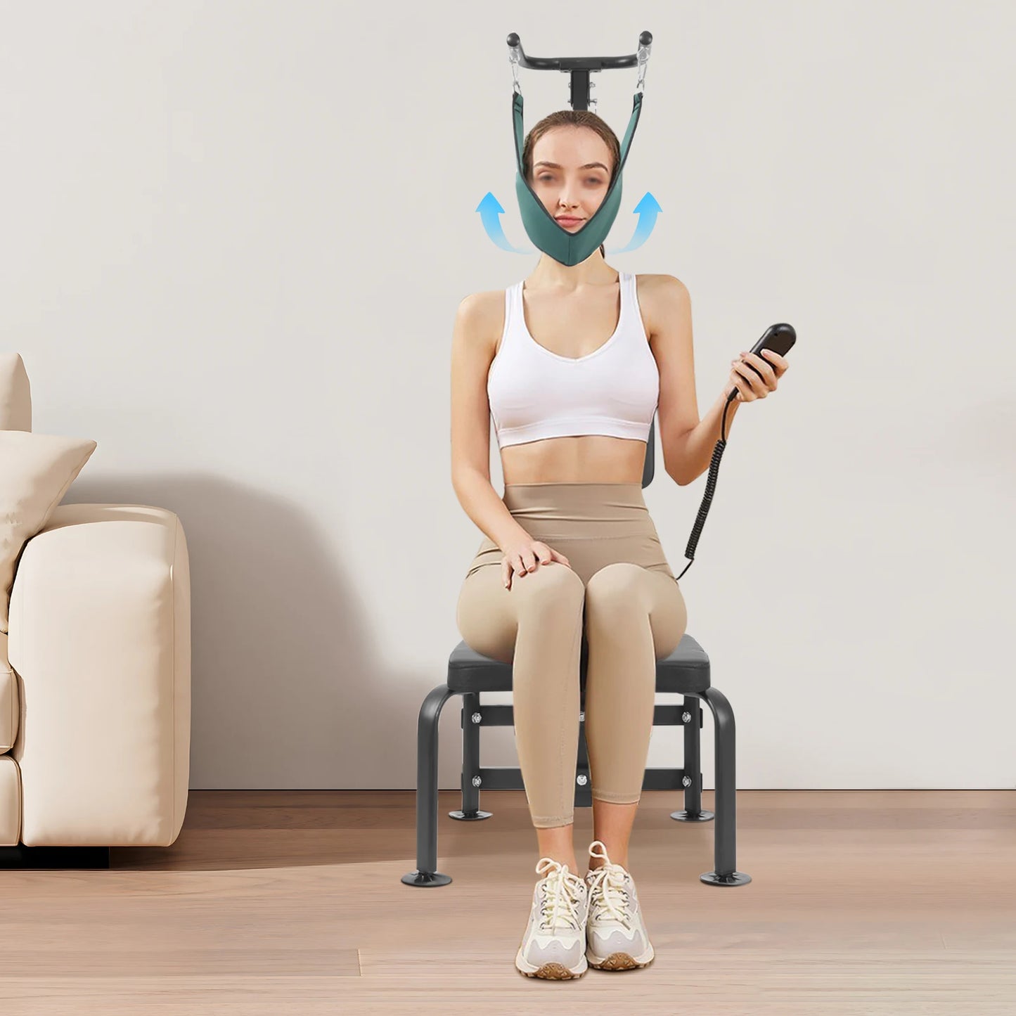 Bymaocar Electric Cervical Traction Device Neck Stretcher With Remote Control