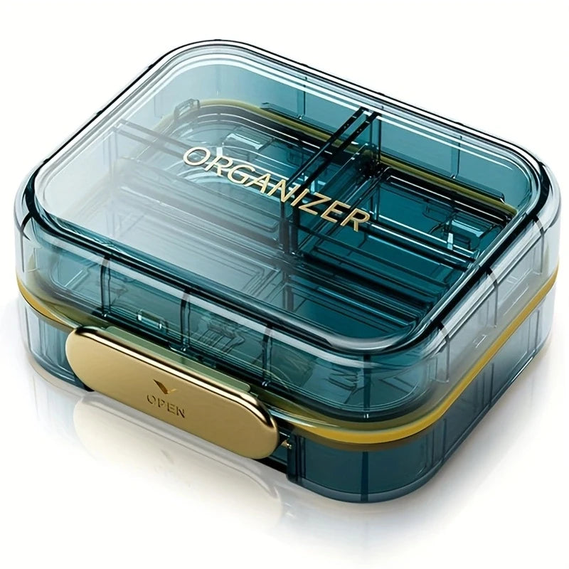 NONECN 7 Compartment Travel Pill Organizer Airtight Case