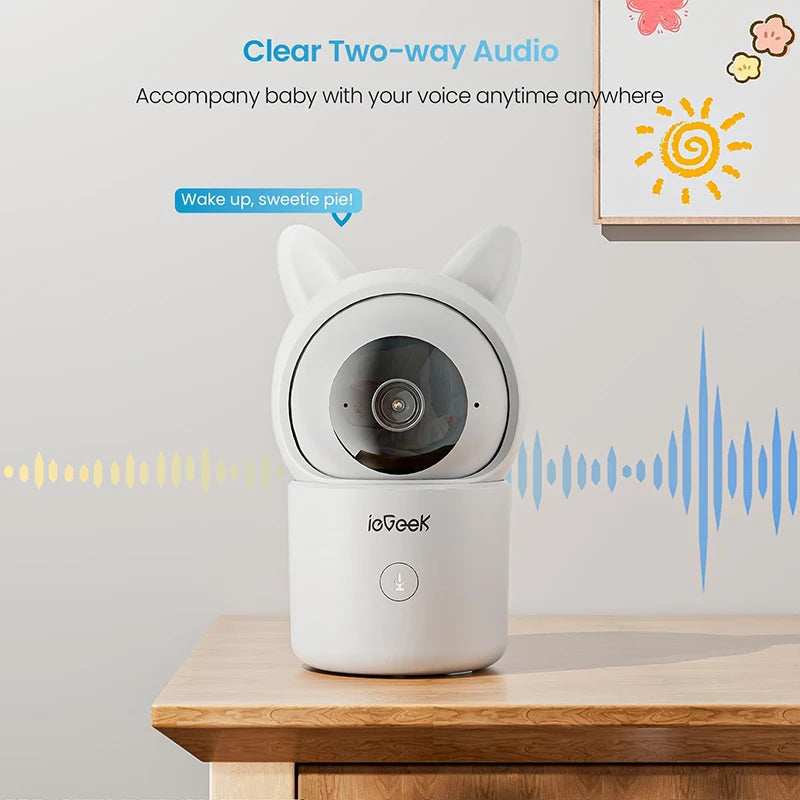 IEGEEK 1080P PTZ Indoor Baby Monitor With 4.3 Inch Screen