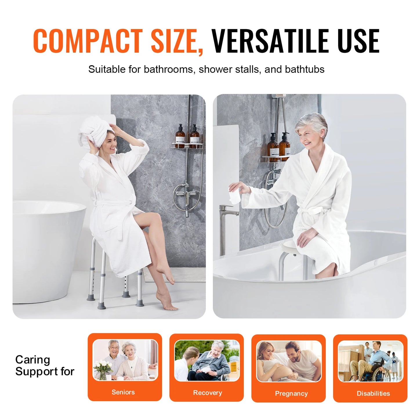 Shower Chair Non Slip Bath Stool For Elderly And Disabled