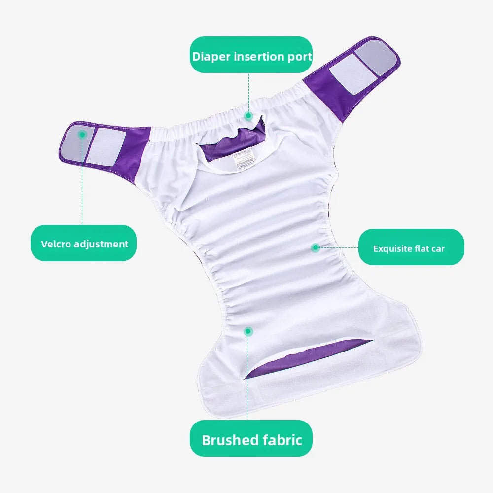 Washable Adult Cloth Diapers With Hook Loop Waterproof Leakproof