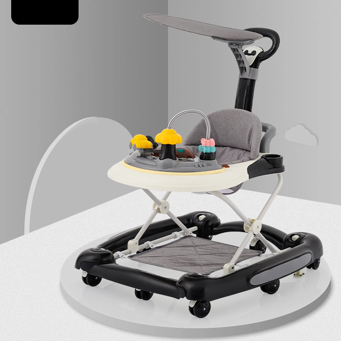 5-In-1 Foldable Baby Walker With Universal Wheels And Anti-Roll
