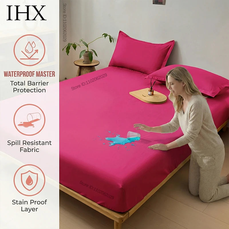 IHX Waterproof Flat Sheet Mattress Protector Anti Slip Ultra Soft