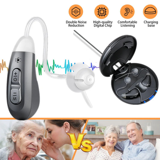 JINGHAO Digital Rechargeable Hearing Aids Invisible BTE For Elderly
