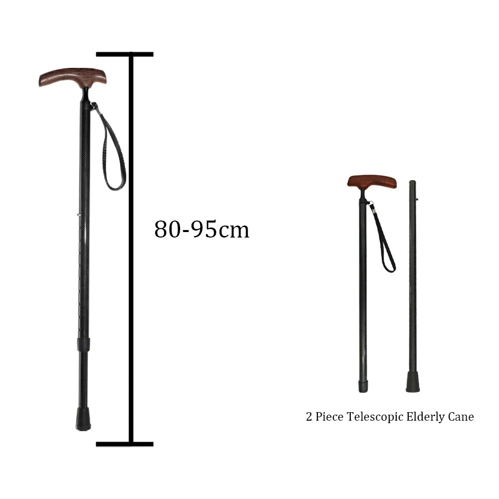 Carbon Fiber Cane Walking Stick With Adjustable Wenge Wood Handle
