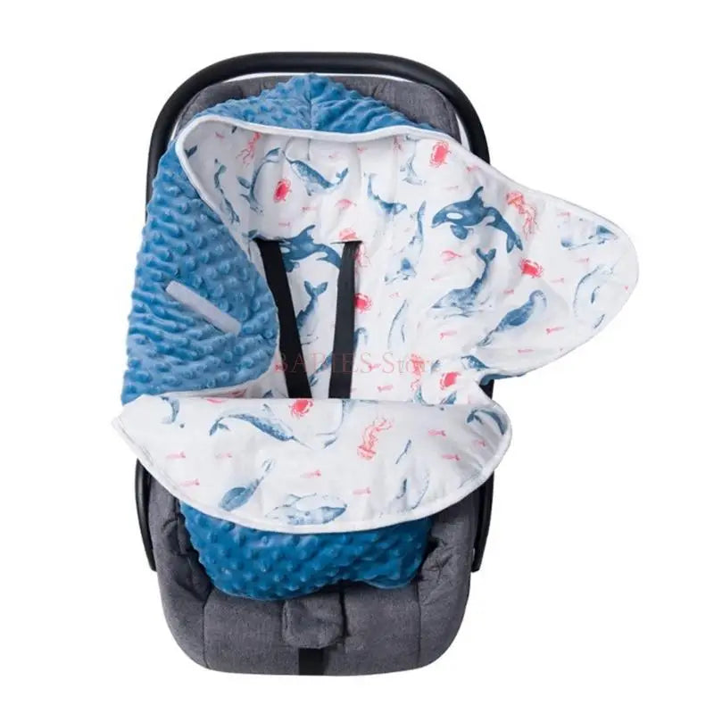 C9GB Baby Car Seat Wrap Blanket Breathable Cotton Swaddle Multi-Pattern