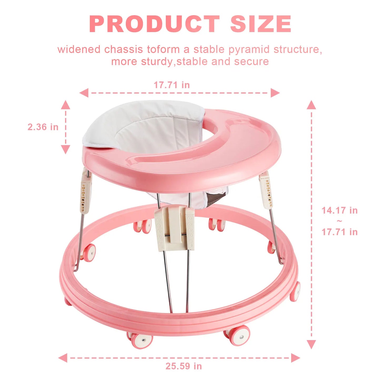 Baby Walker Foldable Anti Rollover with Brake Design