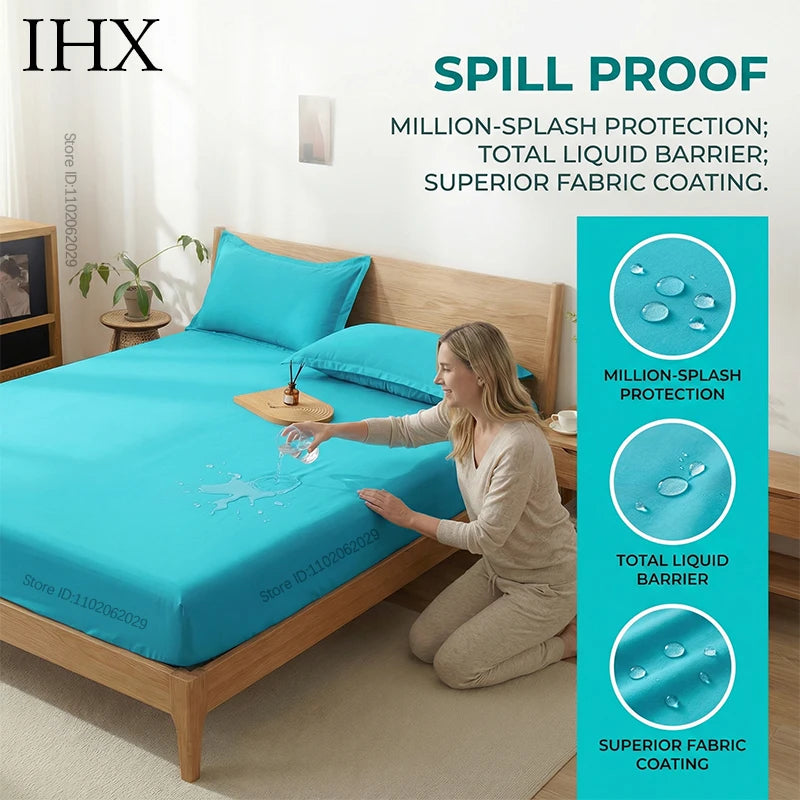 IHX Waterproof Flat Sheet Mattress Protector Anti Slip Ultra Soft