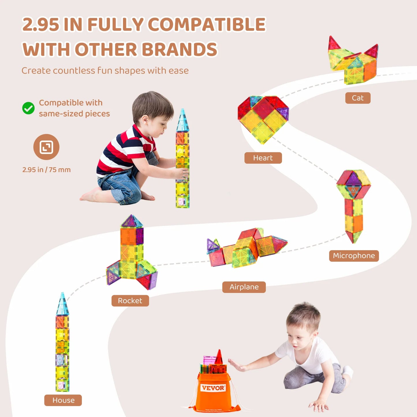 SucceBuy Magnetic Tiles Building Blocks STEM Educational Toys