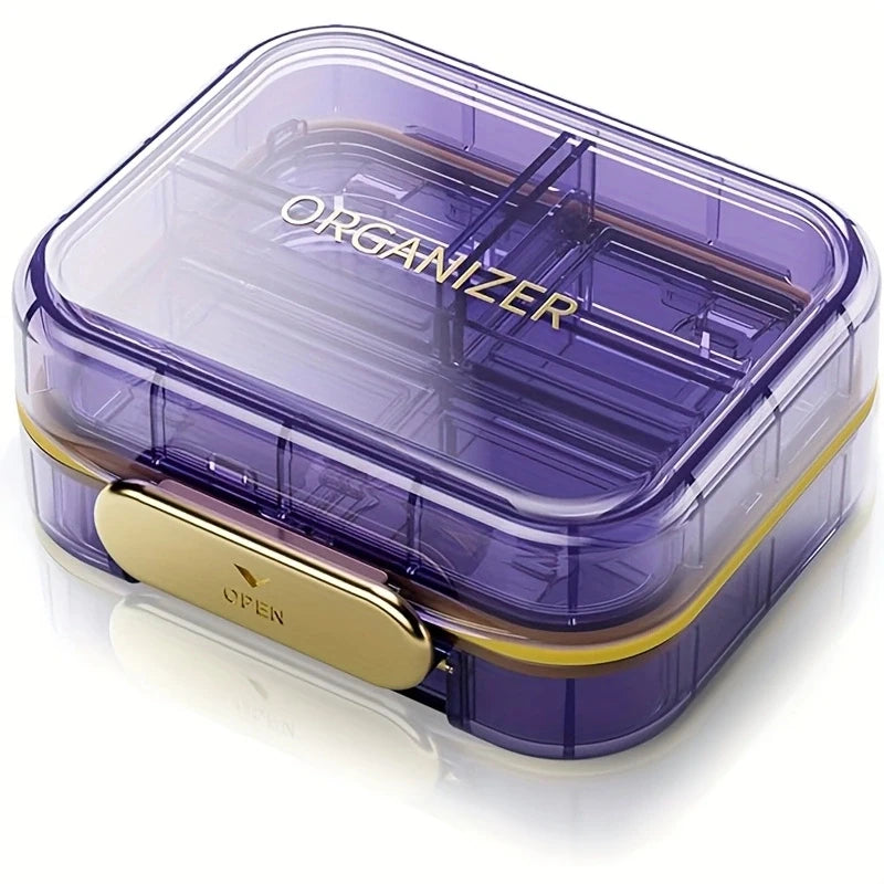 NONECN 7 Compartment Travel Pill Organizer Airtight Case