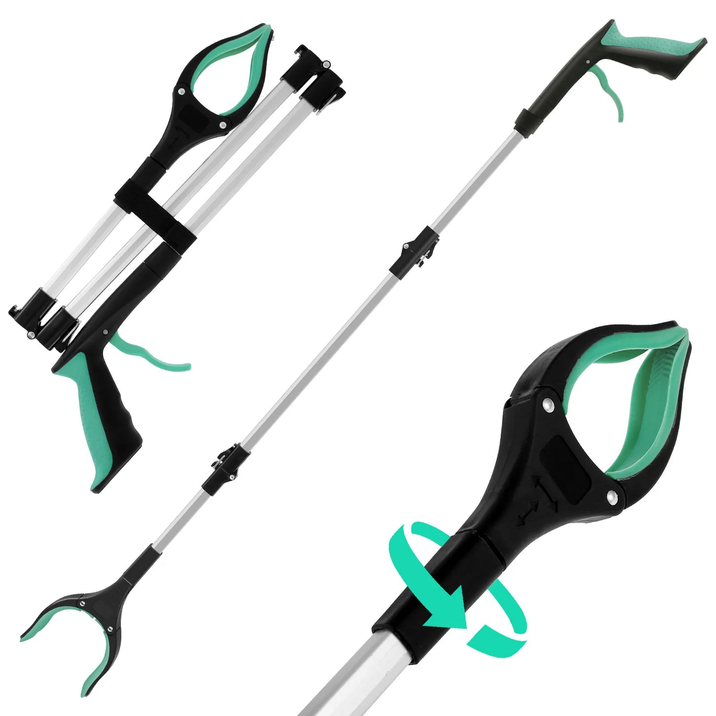 Willstar Foldable Gripper Extender Litter Picker With Rotating Clip
