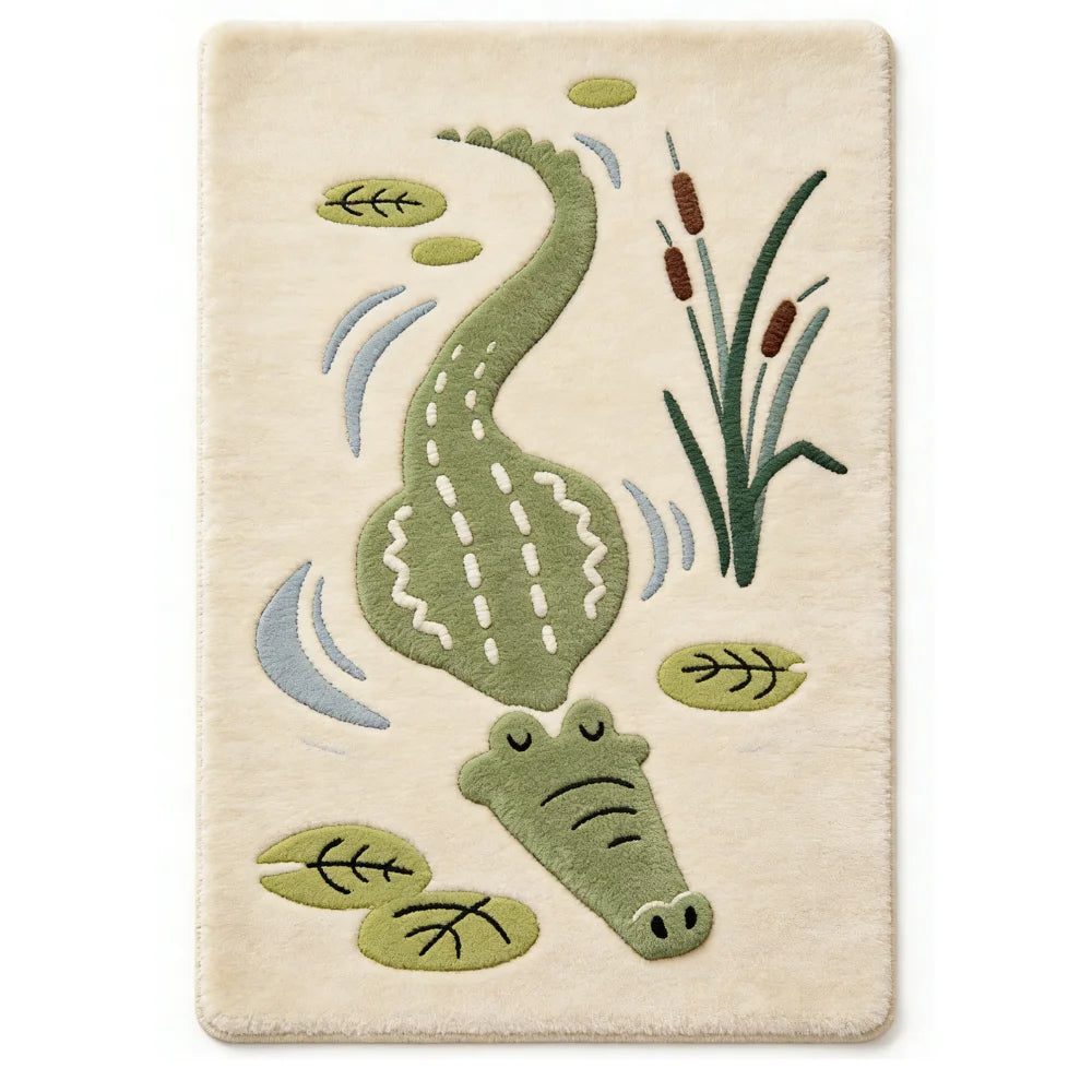 None Crocodile Plush Nursery Play Mat Non Slip Crawling