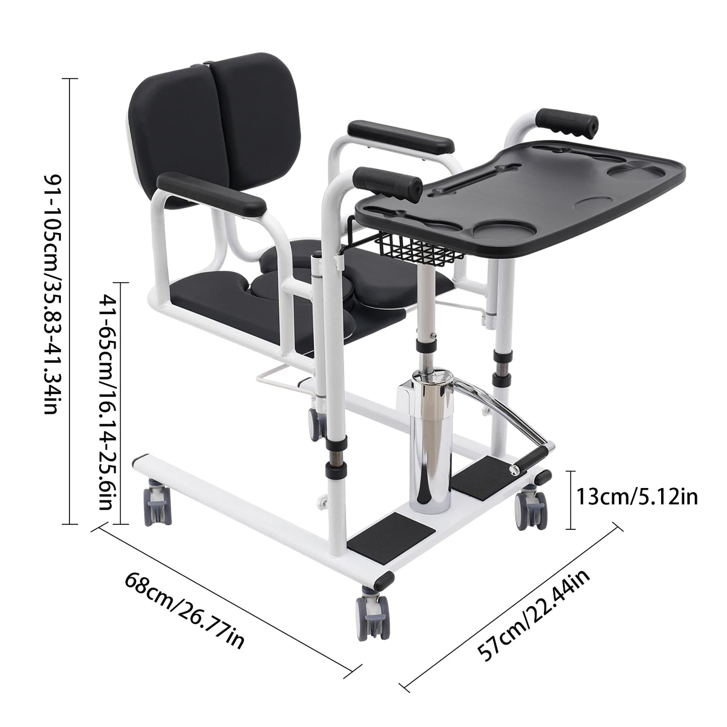 Bymaocar Hydraulic Patient Lift Bath Commode Transfer Chair