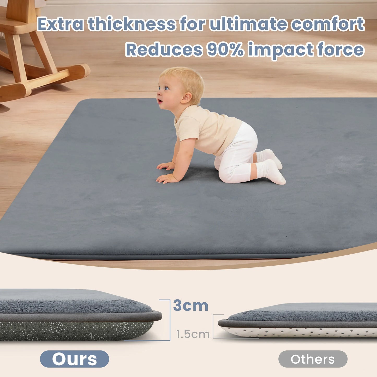 Huloo SleepCN Baby Play Mat Memory Foam For Tummy Time