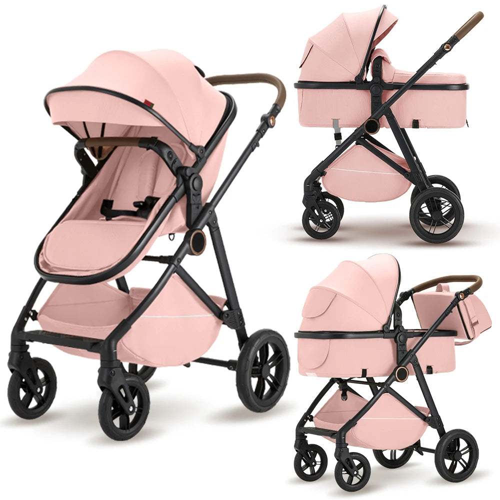 B.childhood 2-In-1 Baby Stroller Foldable Pram Adjustable Canopy
