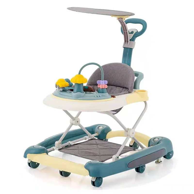 5-In-1 Foldable Baby Walker With Universal Wheels And Anti-Roll