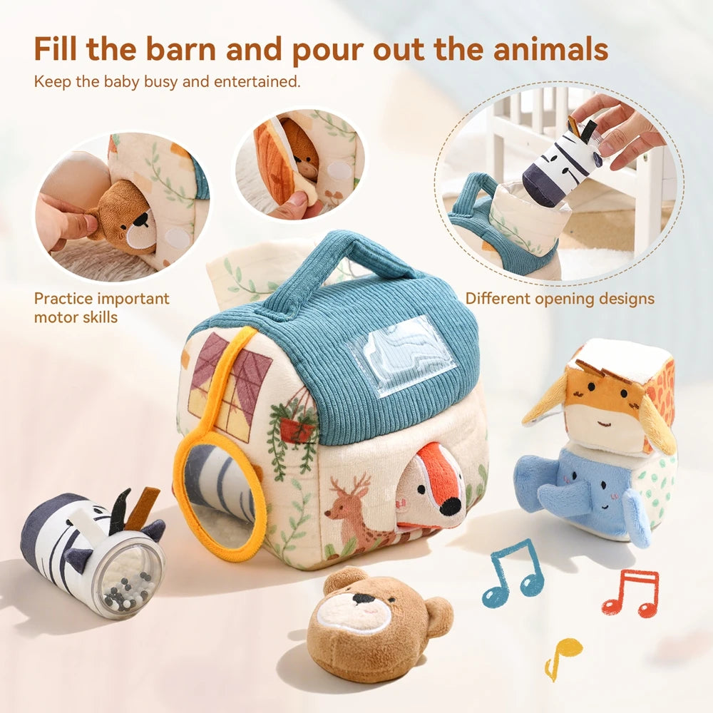 Montessori Farm Animals Soft Toys For Baby Sensory Play