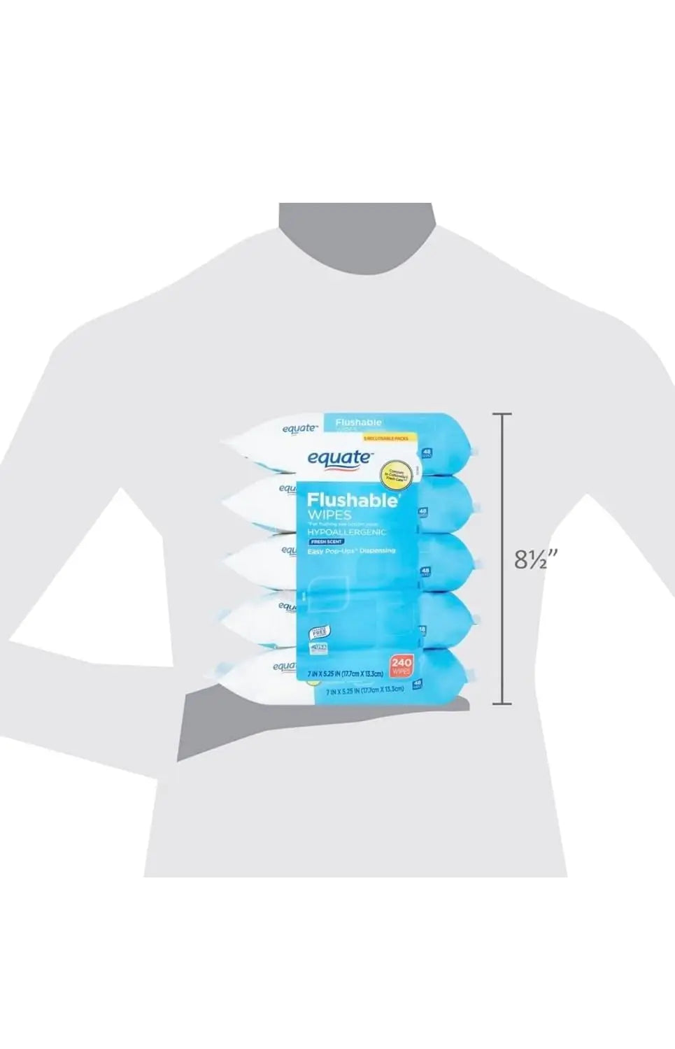 Fresh Scent Flushable Wipes 240 Count For Easy Cleaning