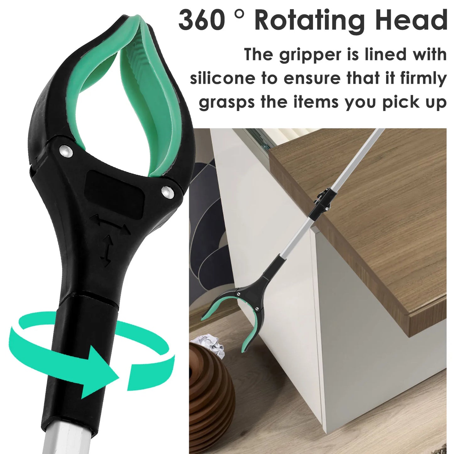 Willstar Foldable Gripper Extender Litter Picker With Rotating Clip