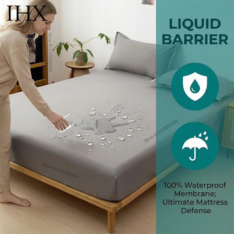 IHX Waterproof Flat Sheet Mattress Protector Anti Slip Ultra Soft