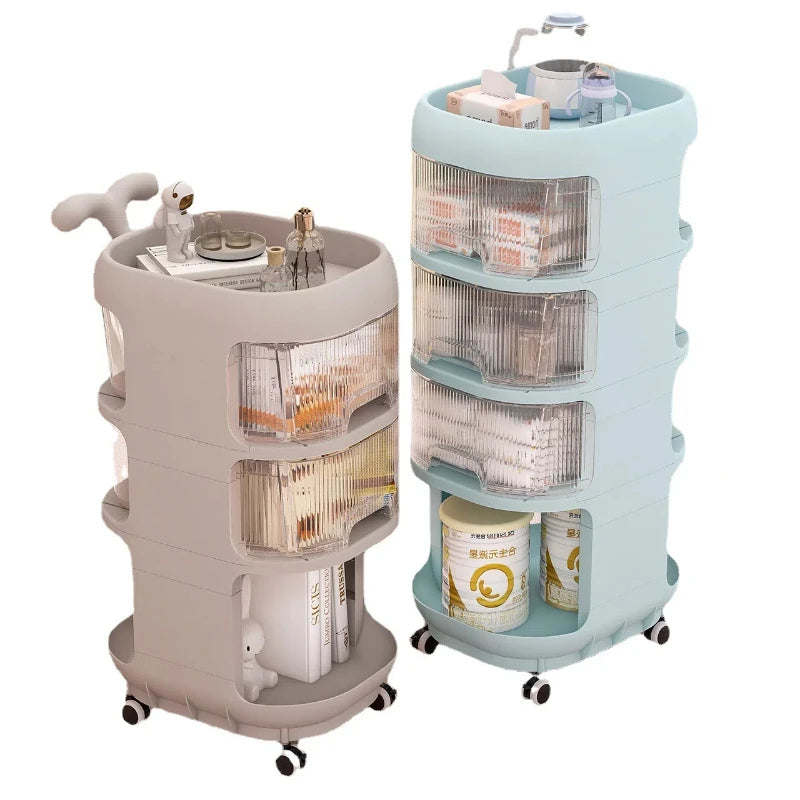 ORIO Hand Push Baby Storage Shelf Multi Layer Plastic Drawers