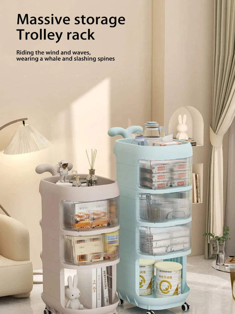 ORIO Hand Push Baby Storage Shelf Multi Layer Plastic Drawers