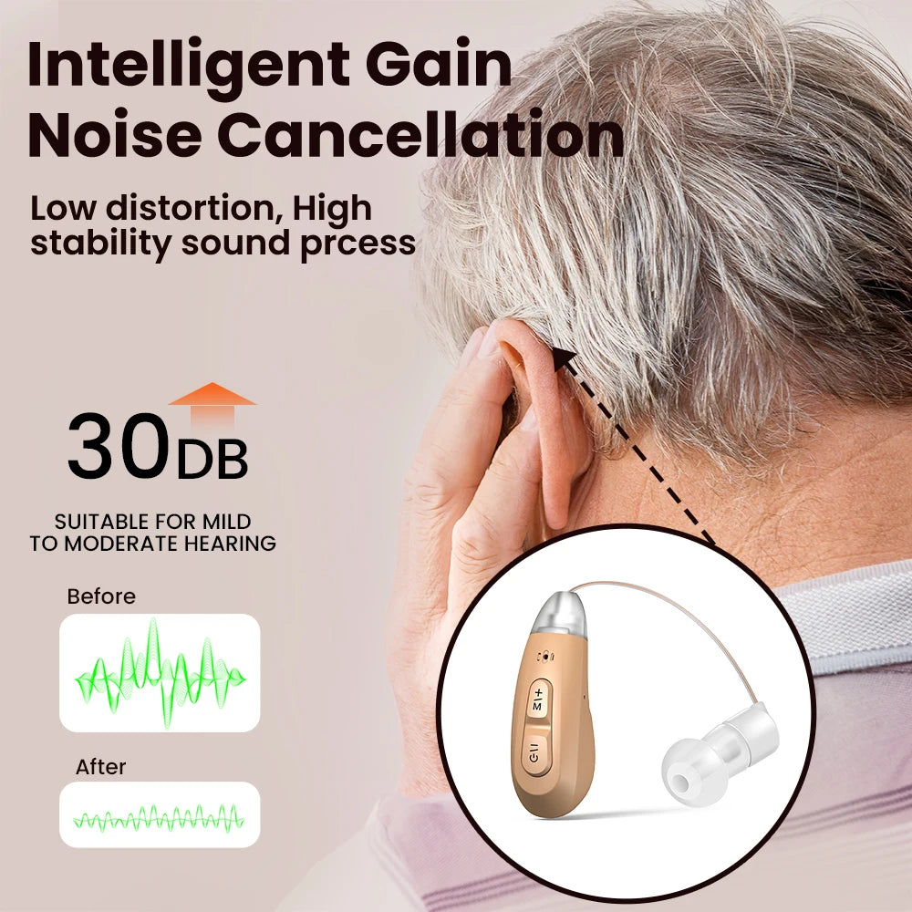 Jinghao Rechargeable Ear Hearing Aids BTE With Charger Dock