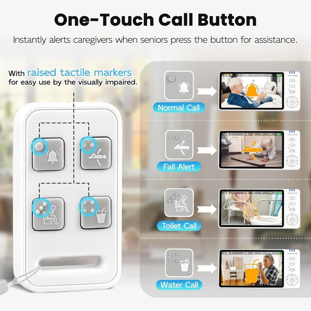 Kankeirr Elderly Monitor With Camera, Call Button And Two-Way Audio