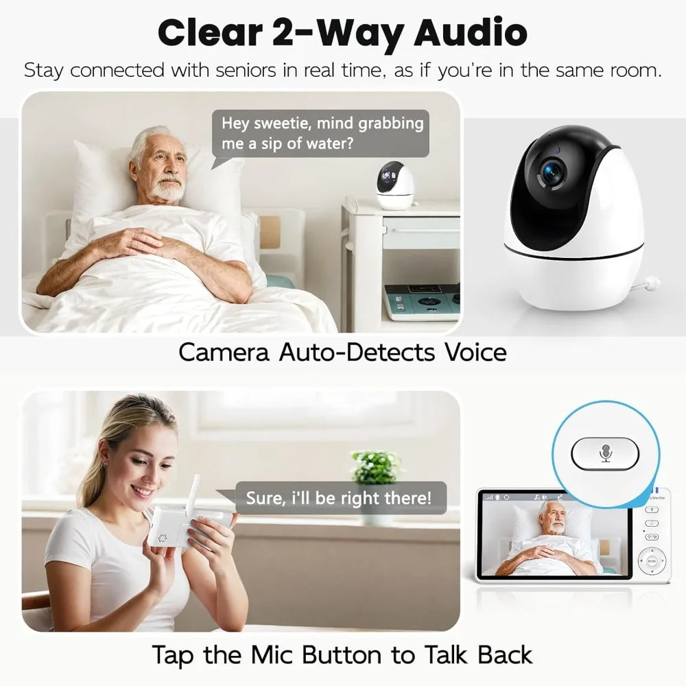 Kankeirr Elderly Monitor With Camera, Call Button And Two-Way Audio
