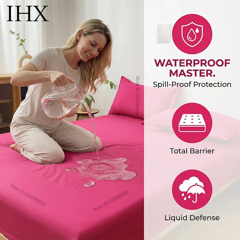 IHX Waterproof Flat Sheet Mattress Protector Anti Slip Ultra Soft