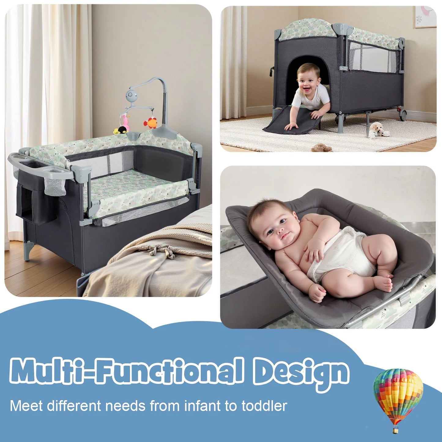 Portable Pack N Play Playard With Bassinet And Changing Table
