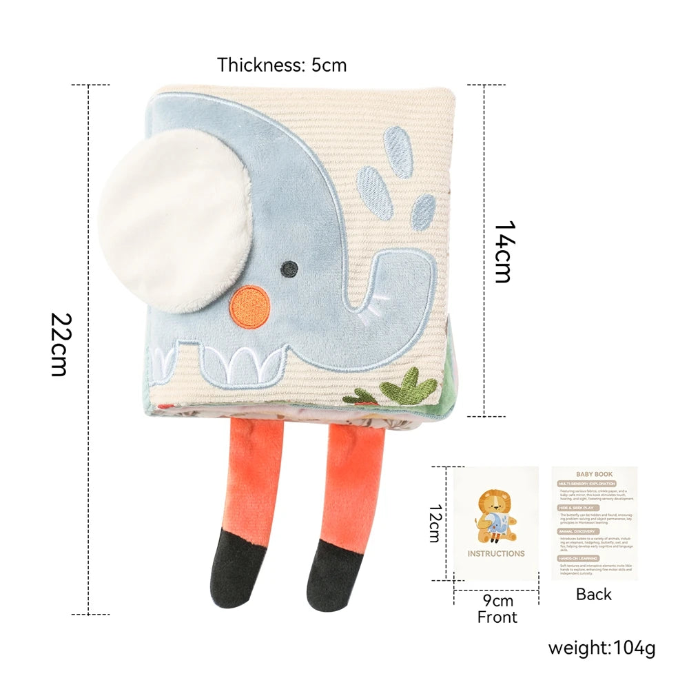 Montessori Baby Cloth Book Sensory Toy 3D Touch High Contrast For Infant