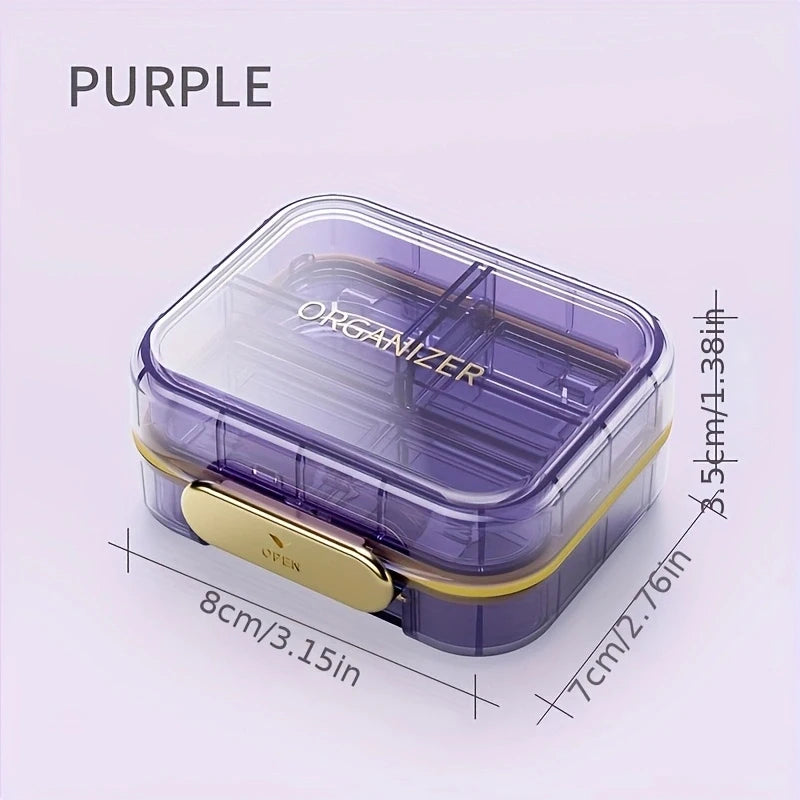 NONECN 7 Compartment Travel Pill Organizer Airtight Case