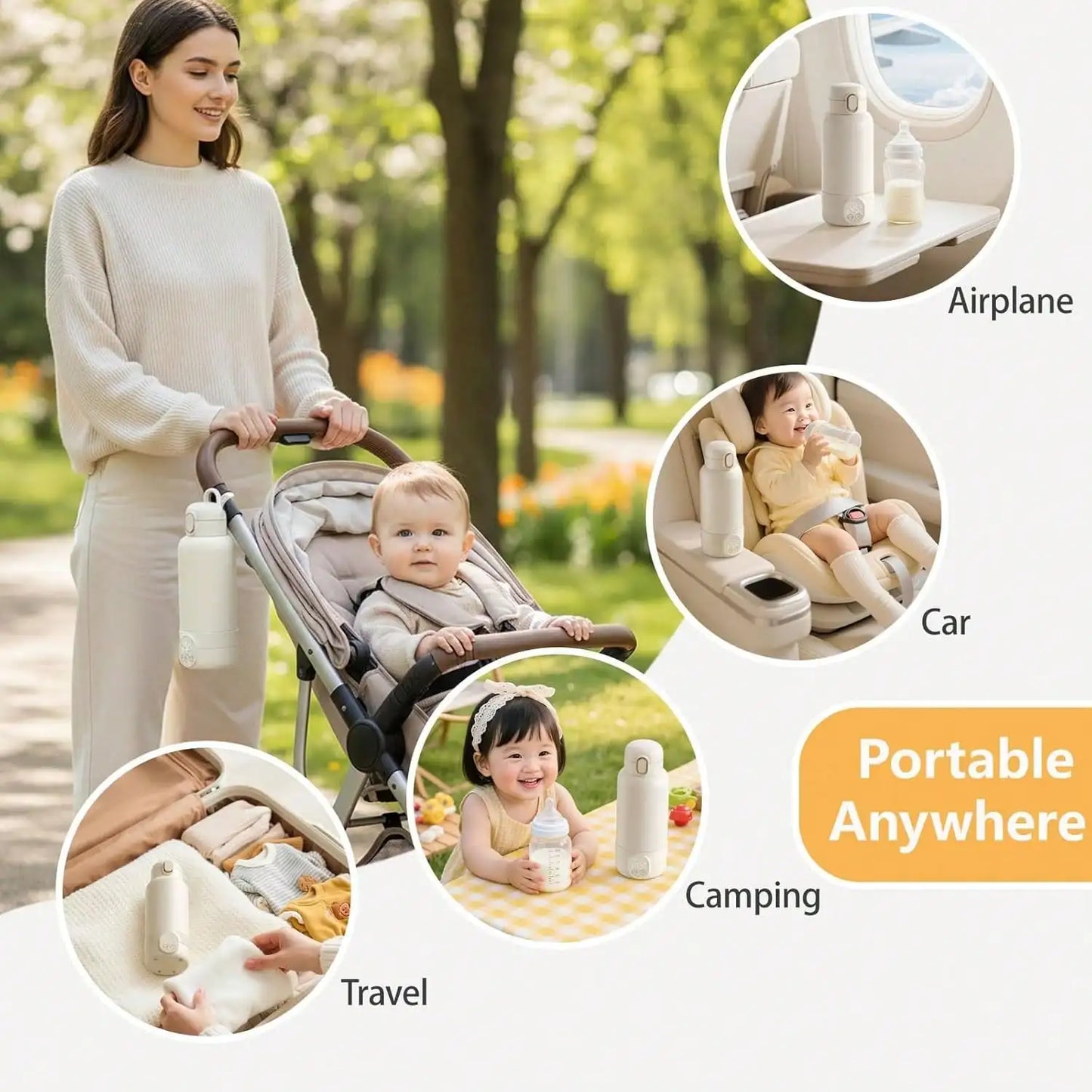 Portable Baby Breast Milk Warmer For Travel With Rechargeable Battery