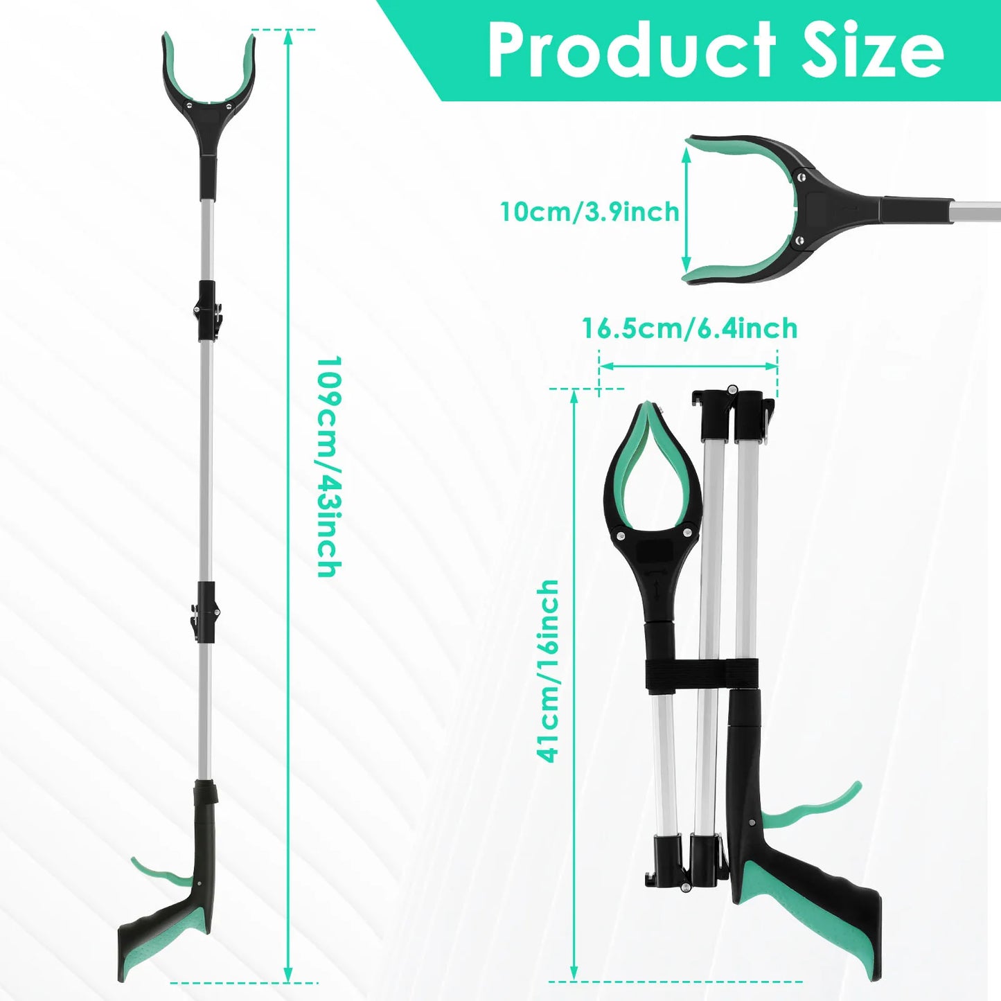 Willstar Foldable Gripper Extender Litter Picker With Rotating Clip