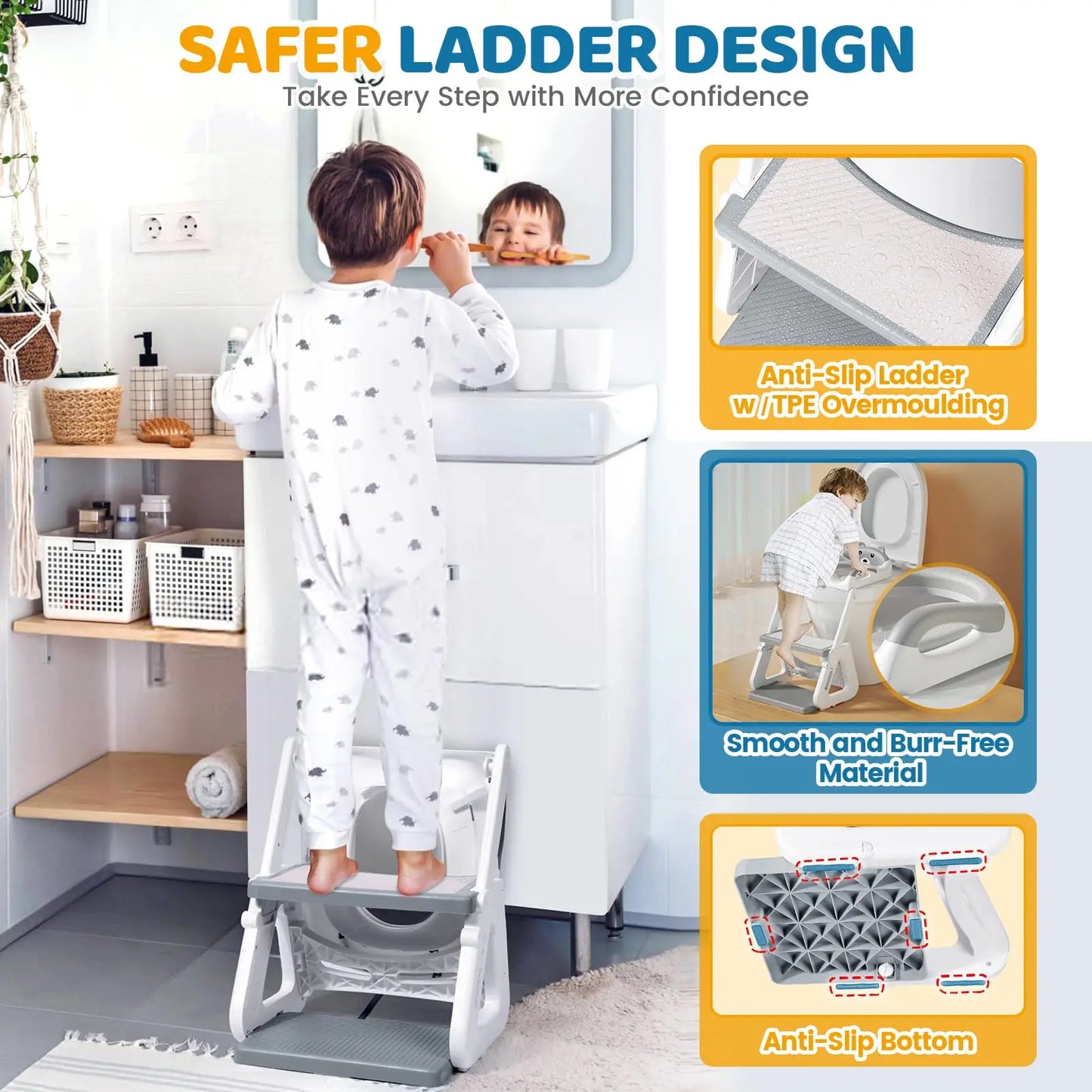 Potty Training Seat With Step Stool For Toddlers Premium