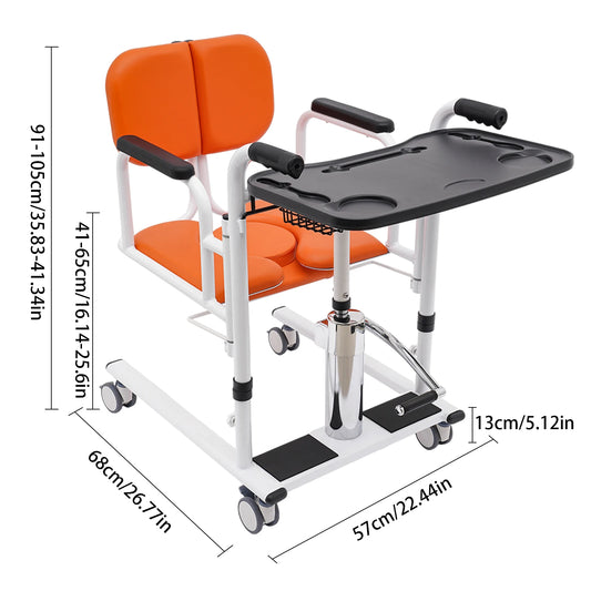 Bymaocar Hydraulic Patient Lift Bath Commode Transfer Chair
