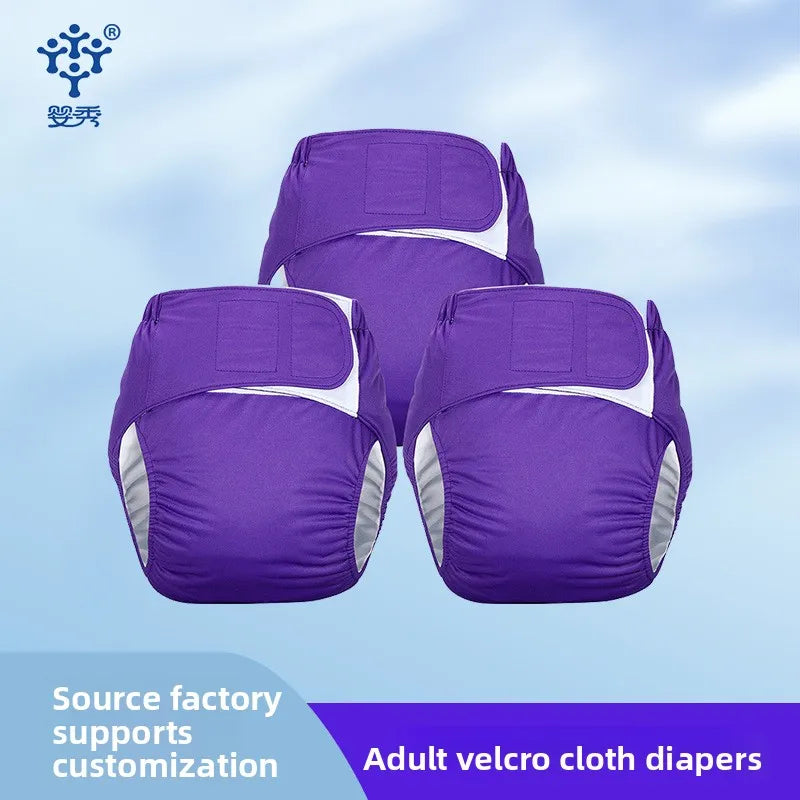 Washable Adult Cloth Diapers With Hook Loop Waterproof Leakproof