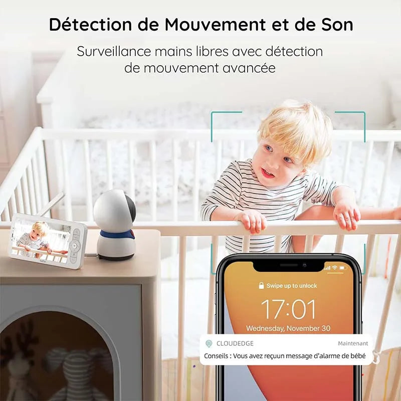 BOIFUN 1080P Baby Monitor Camera PTZ Auto Tracking Smartphone