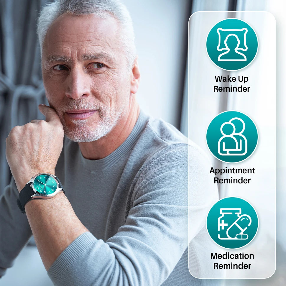 BERNY Analogue Vibrating Watch For Elderly Medication Reminder